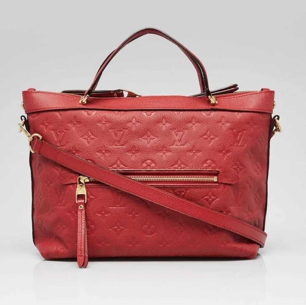 Authentic Louis Vuitton Red Monogram Emperiente Leather Bag